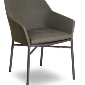 Giselle Sessel taupe, mit Armlehne, Alu/Textilene