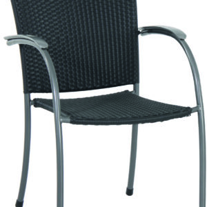 Salernos Sessel mit Armlehne, Streckmetall/Geflecht, graphit/schwarz