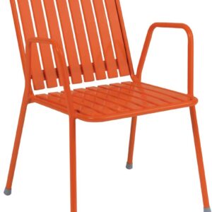 Bistro Sessel, mit Armlehne, coralle, Stahlrohr