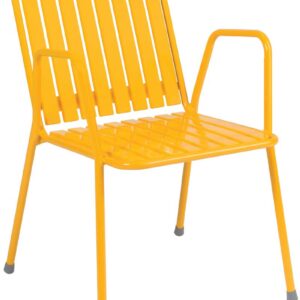 Bistro Sessel, mit Armlehne, honig, Stahlrohr