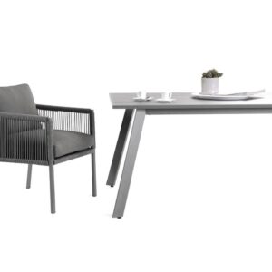 Club Dining Sessel mit Armlehne, anthrazit, Alu