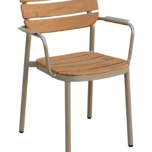 Pesaro Sessel mit Armlehne, Aluminium/Teak, diverse Farben