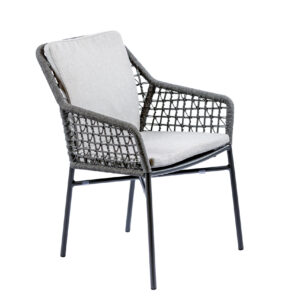 Milton Sessel, mit Armlehne, Aluminium/Rope