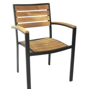 New York Sessel mit Armlehne, Aluminium/Teak