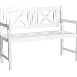 Rosenborg 2-Sitzer Bank, mit Armlehne, Mahagoni/weiss