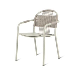 Cleo 205 Sessel mit Armlehne, Aluminium/Kordel, diverse Farben