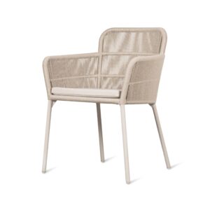 Akari Sessel mit Armlehne, Aluminium/Kordel, dune white