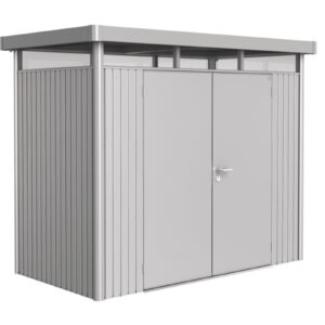 Biohort Gerätehaus HighLine® H1 Doppeltüre silber-metallic