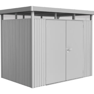 Biohort Gerätehaus HighLine® H2 Doppeltüre silber-metallic
