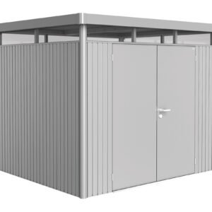 Biohort Gerätehaus HighLine® H3 Doppeltüre silber-metallic