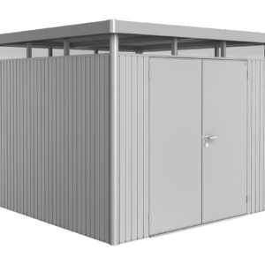 Biohort Gerätehaus HighLine® H4 Doppeltüre silber-metallic