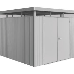 Biohort Gerätehaus HighLine® H5 Doppeltüre silber-metallic