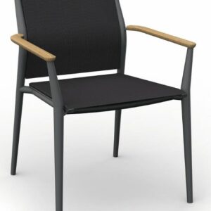 Carla Sessel, mit Armlehne, Aluminium/Stringflex