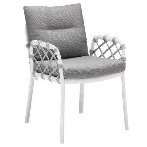 Caro Dining Sessel, mit Armlehne, white/grey