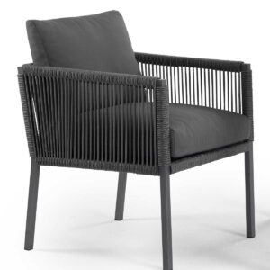 Club Dining Stapelsessel mit Armlehne, anthrazit