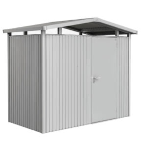 Biohort Gerätehaus Panorama® P1 Standardtüre silber-metallic