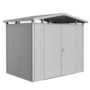 Biohort Gerätehaus Panorama® P2 Doppeltüre silber-metallic