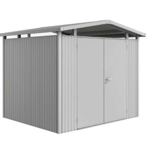 Biohort Gerätehaus Panorama® P3 Doppeltüre silber-metallic