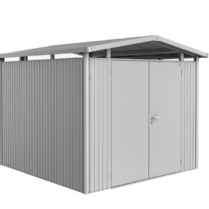 Biohort Gerätehaus Panorama® P4 Doppeltüre silber-metallic