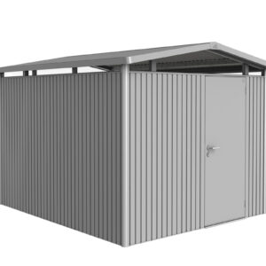 Biohort Gerätehaus Panorama® P5 Standardtüre silber-metallic