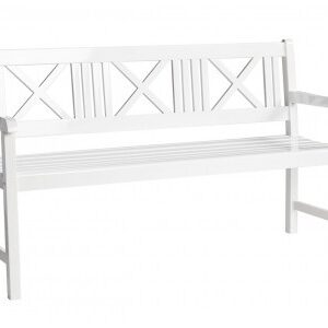 Rosenborg 3-Sitzer Bank, mit Armlehne, Mahagoni/weiss