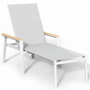 SPA Liege mit Rollen, white, Aluminium/Softex